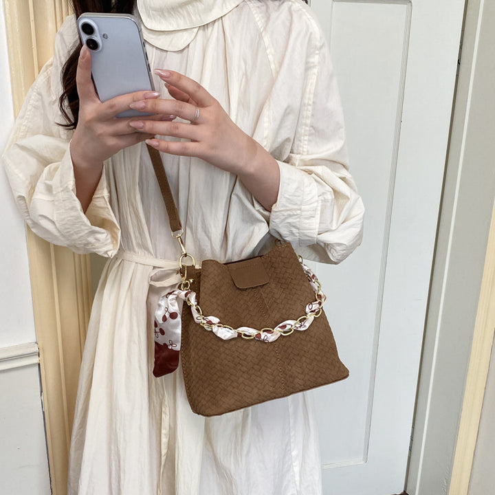 Woven Bucket Style Handbag