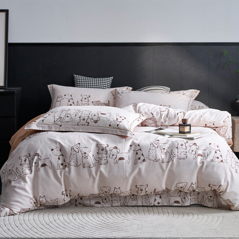 Luxury Cotton Sateen Geometric Duvet Cover Set with Pillowcases