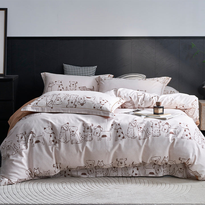 Luxury Cotton Sateen Geometric Duvet Cover Set with Pillowcases