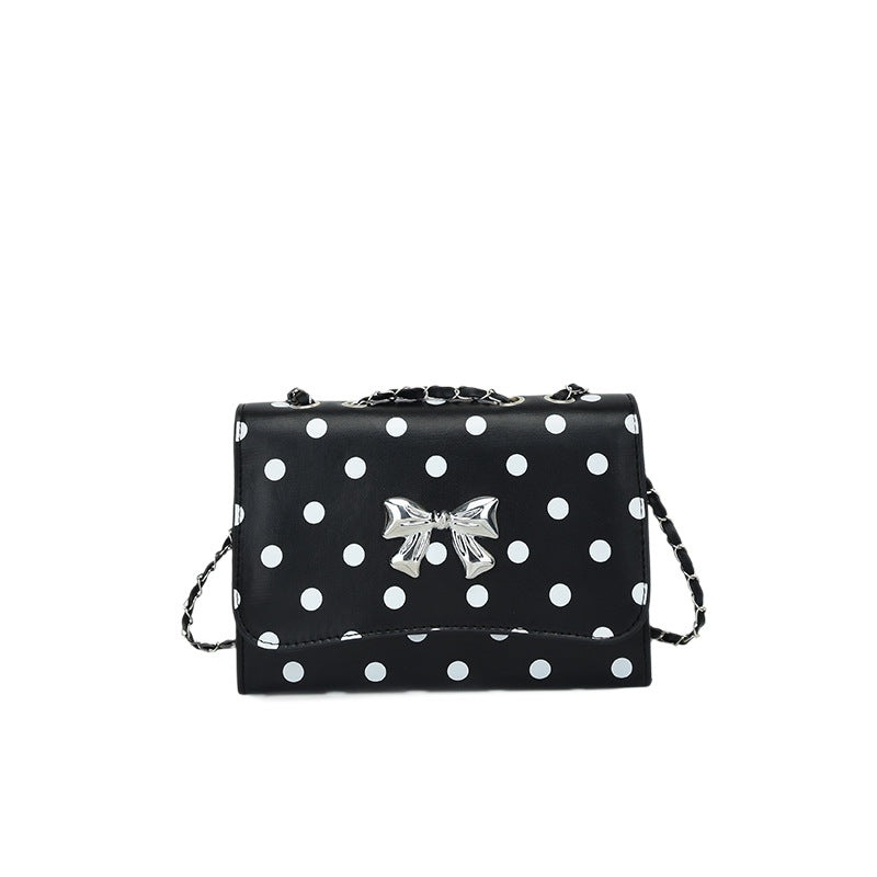 Elegant Polka Dot Crossbody Handbag