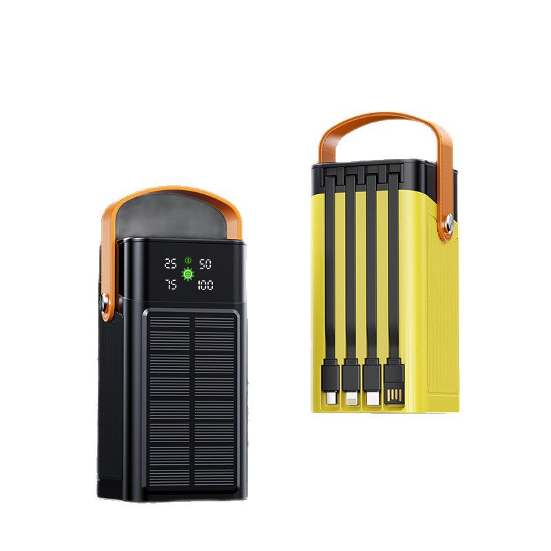 Portable Solar Power Bank with Integrated LED Display and Multifunctional Charging Cable Stornfield
