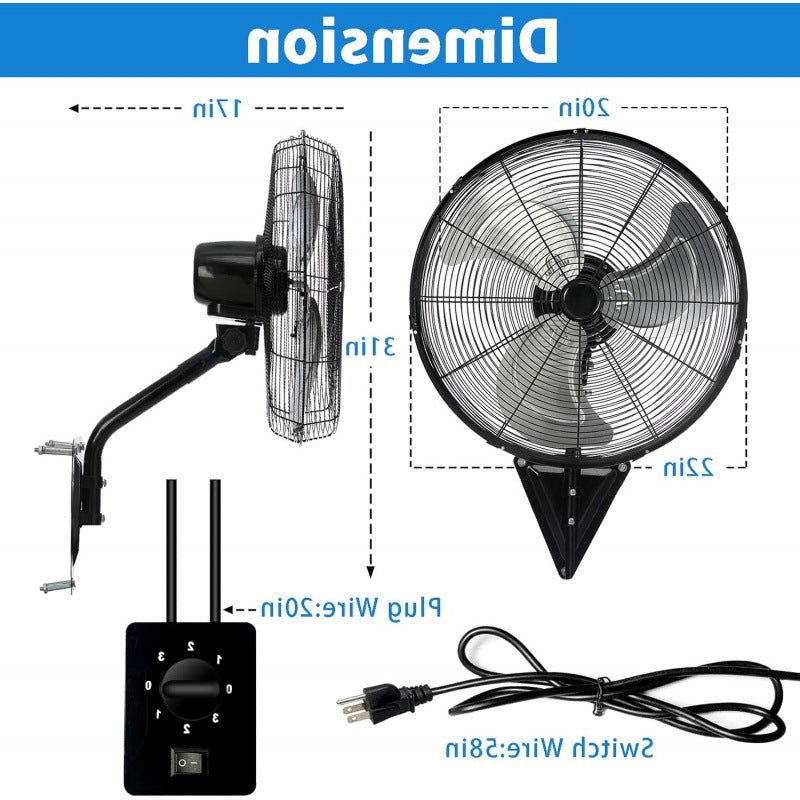 Unisex wall fan with powerful air circulation Stornfield