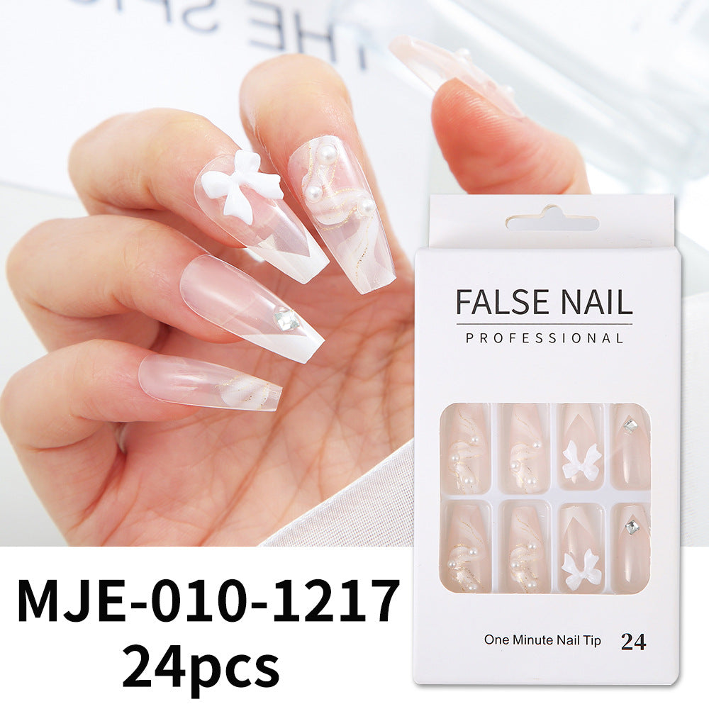 Decorative Press-On Nail Set with 3D Accents Stornfield