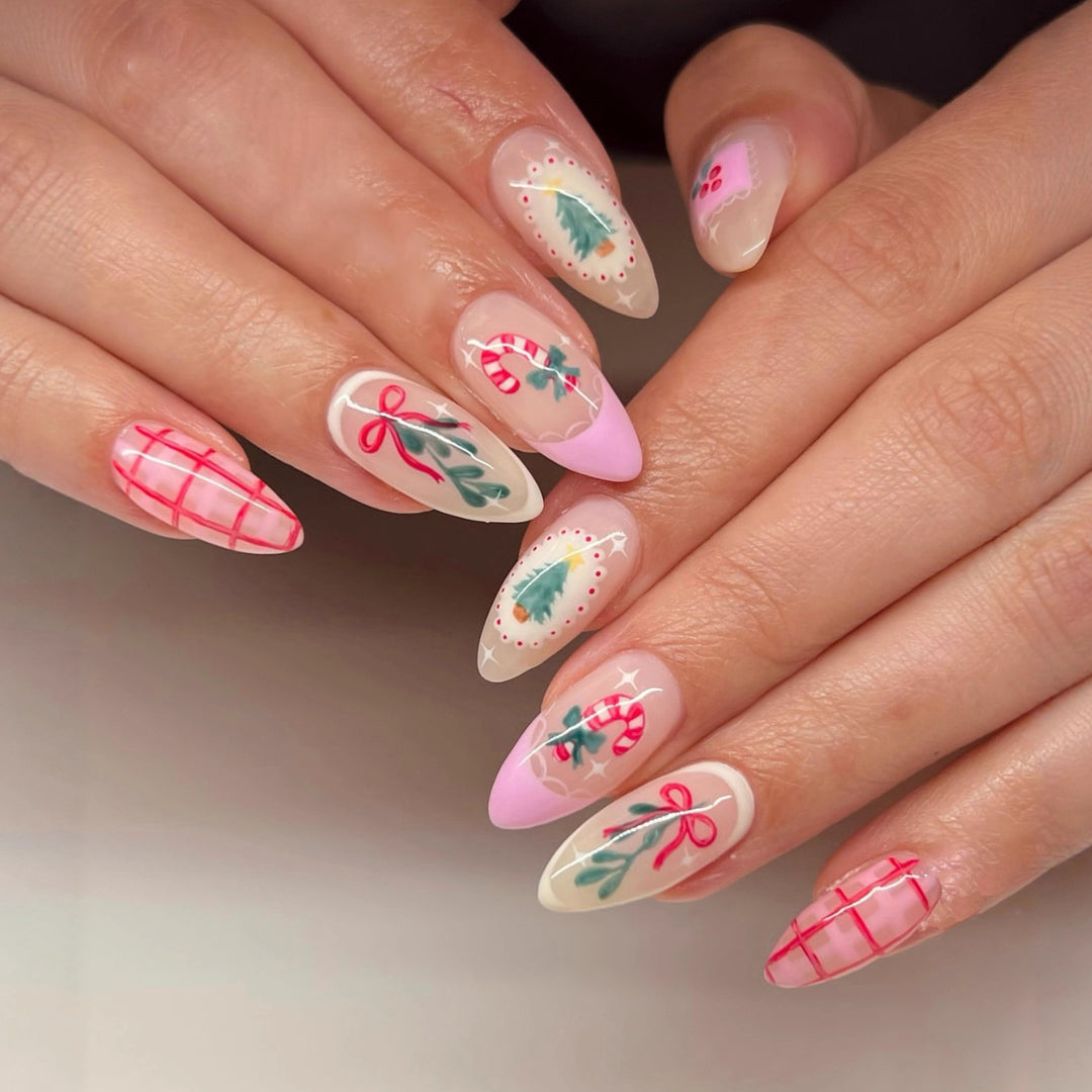 Festive Holiday-Themed Press-On Nail Art Set Stornfield 1790636735