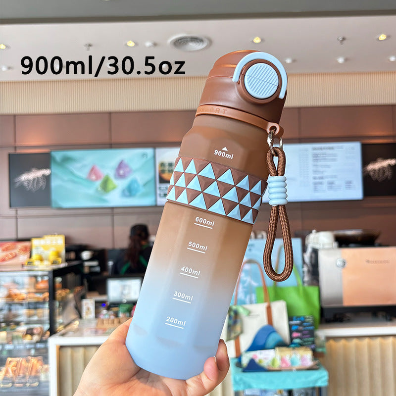 Ladies sporty water bottle with practical measuring scale Stornfield