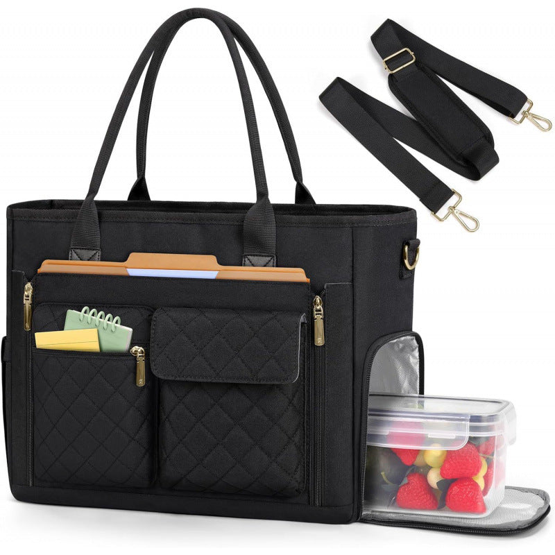 Multifunctional tote bag with structured interior layout and removable compartments Stornfield