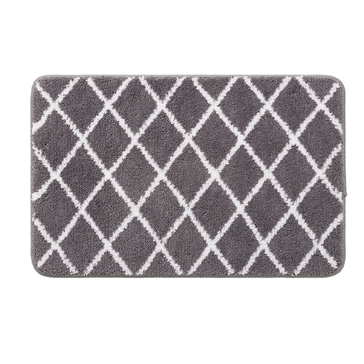 Luxurious Striped Plush Bath Mat