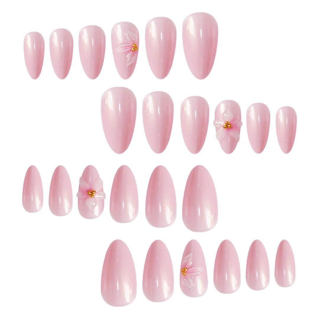 Elegant Floral Pointed Nail Art Extensions Stornfield