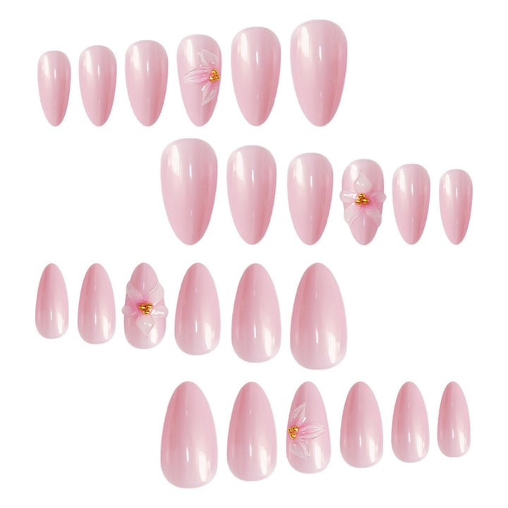 Elegant Floral Pointed Nail Art Extensions Stornfield