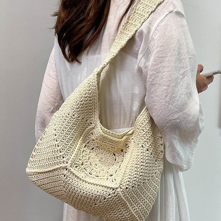 Macrame Shoulder Bag with Decorative Crochet Pattern Stornfield