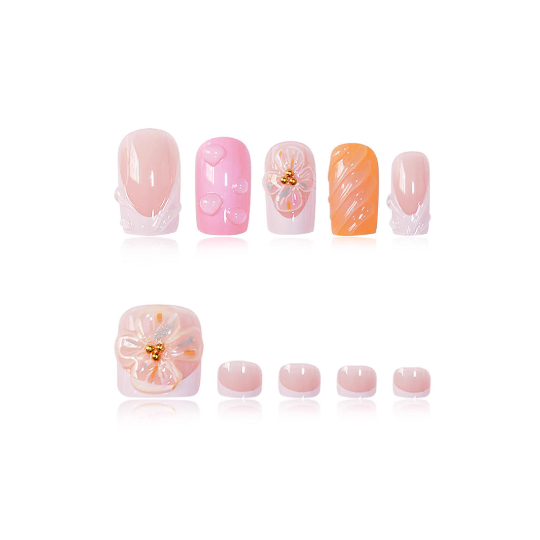 3D Floral Decorative Press-On Nails Set Stornfield