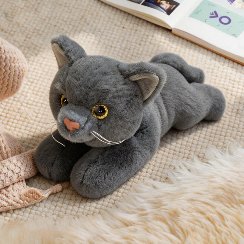 Lifelike Stretching Cat Plush Floor Cuddle Pillow Stornfield