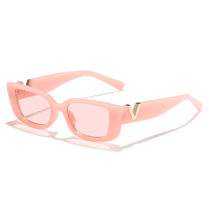 Ladies fashionable square sunglasses with golden accents Stornfield