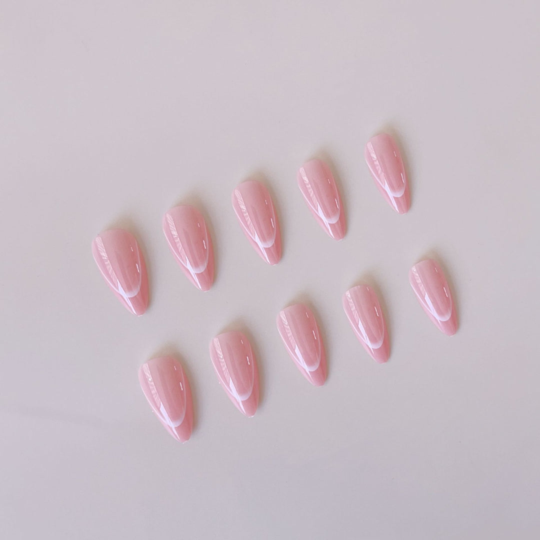Luxurious artificial nail set with elegant French design Stornfield