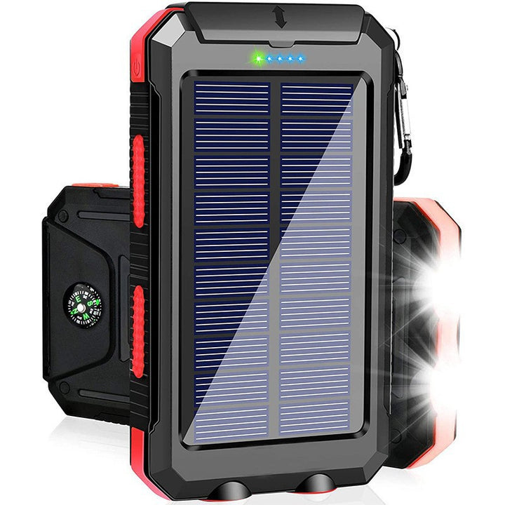 Solar-powered power bank with robust case and integrated LED lighting Stornfield