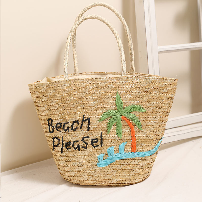 Beach linen bag with personalized embroidery Stornfield