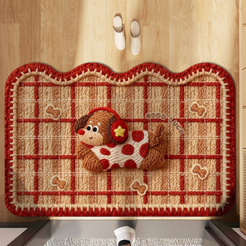 Festive Cartoon-Themed Plush Area Mat for Home