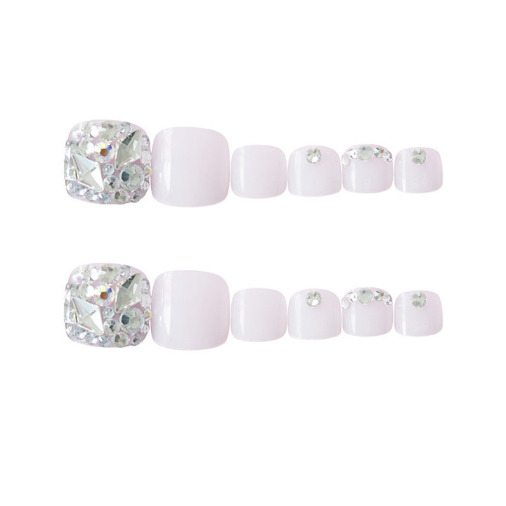 Glamorous Rhinestone-Embellished Press-On Toenails Stornfield