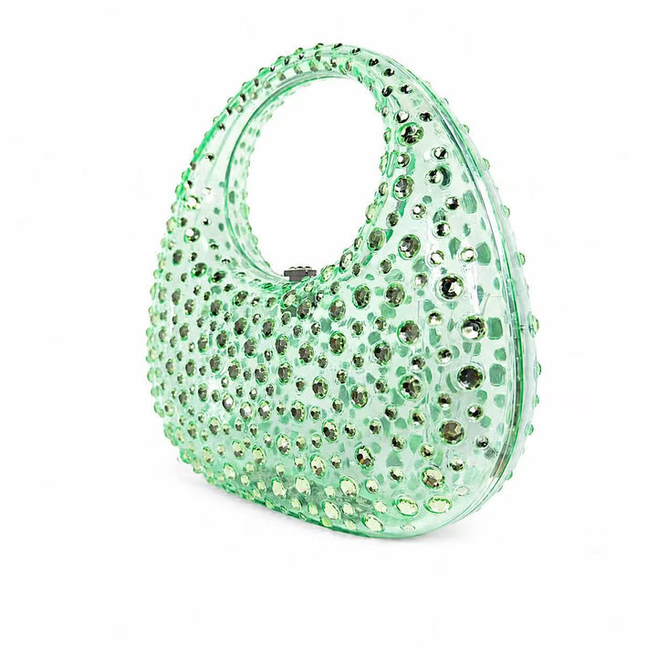 Stylish Bejeweled Acrylic Handheld Clutch