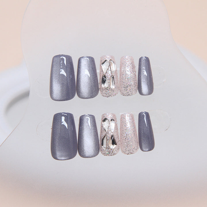 Glamorous Crystal-Embellished Press-On Nail Tips Stornfield