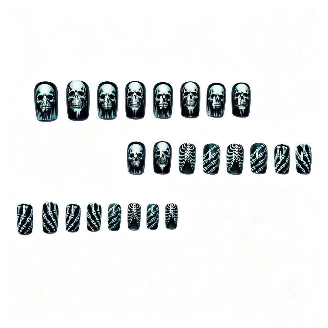 Creative artificial nails in spooky skull design Stornfield