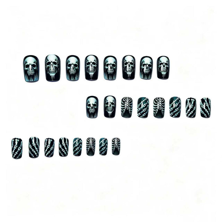 Creative artificial nails in spooky skull design Stornfield