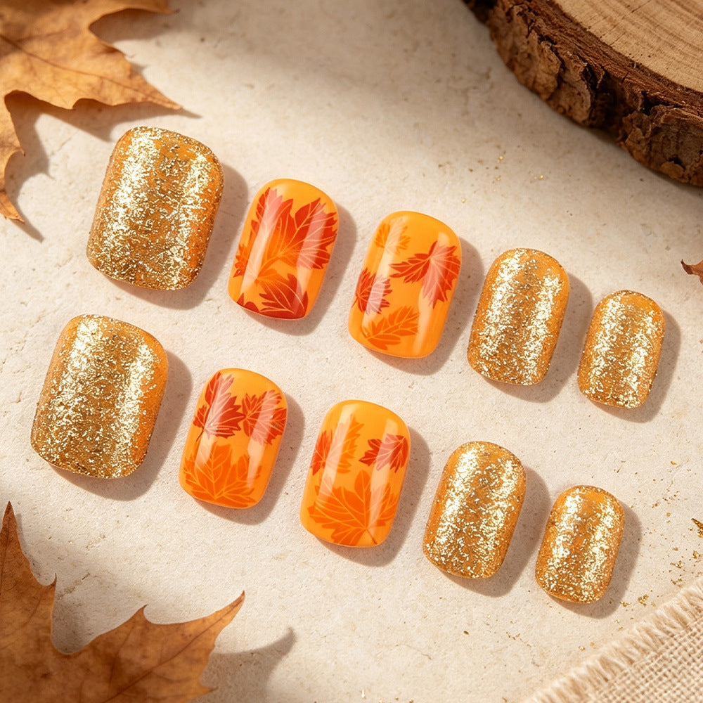 Autumn Leaf Press-On Nail Art Stornfield