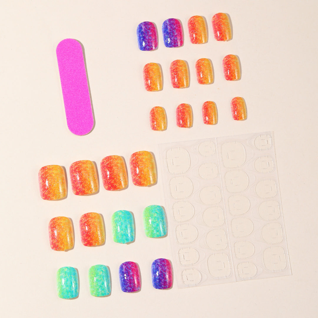 Sparkling Gradient Glitter Nail Art Extensions Stornfield