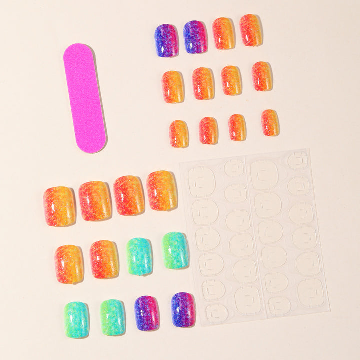 Sparkling Gradient Glitter Nail Art Extensions Stornfield