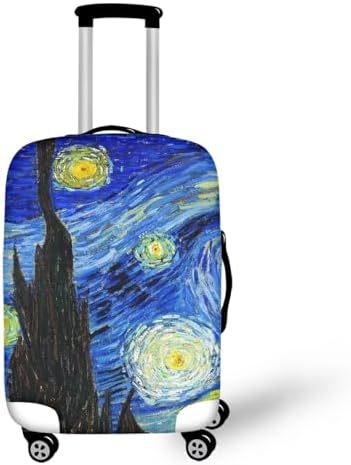 Unisex nano elastic suitcase cover with horse and sunflower motif, stretchable stretch protection for hard shell trolley with zipper Stornfield