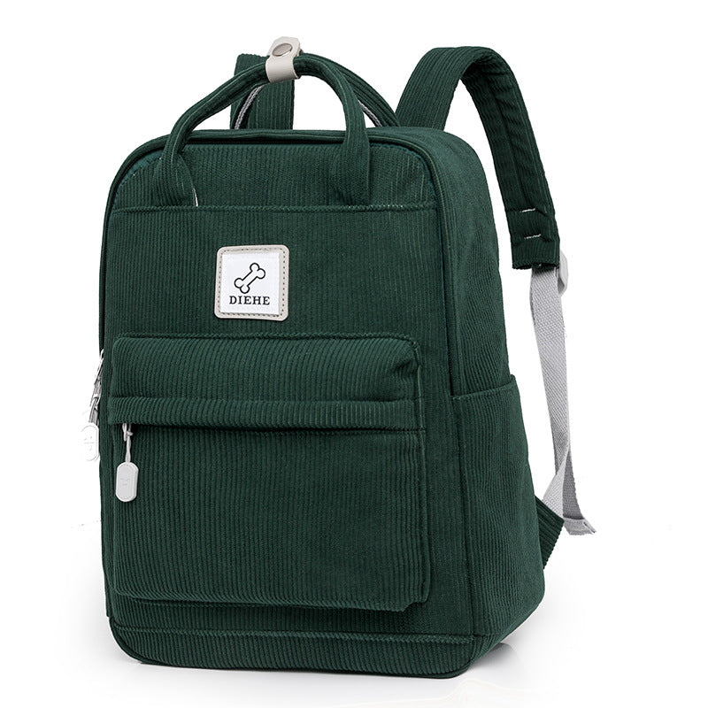 Corduroy Textured Laptop School Backpack Stornfield