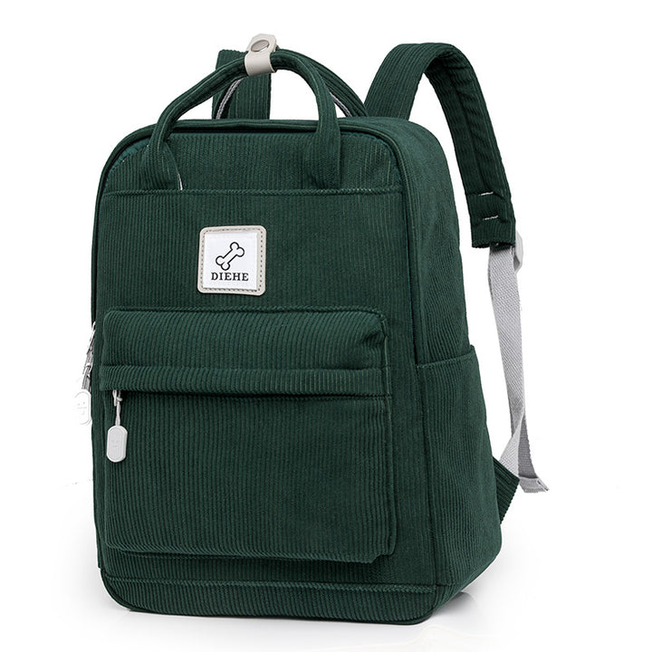 Corduroy Textured Laptop School Backpack Stornfield