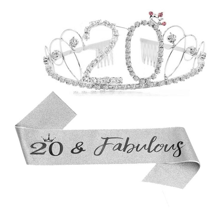 Ladies Glittering Tiara with Festive "50 & Fabulous" Design Stornfield