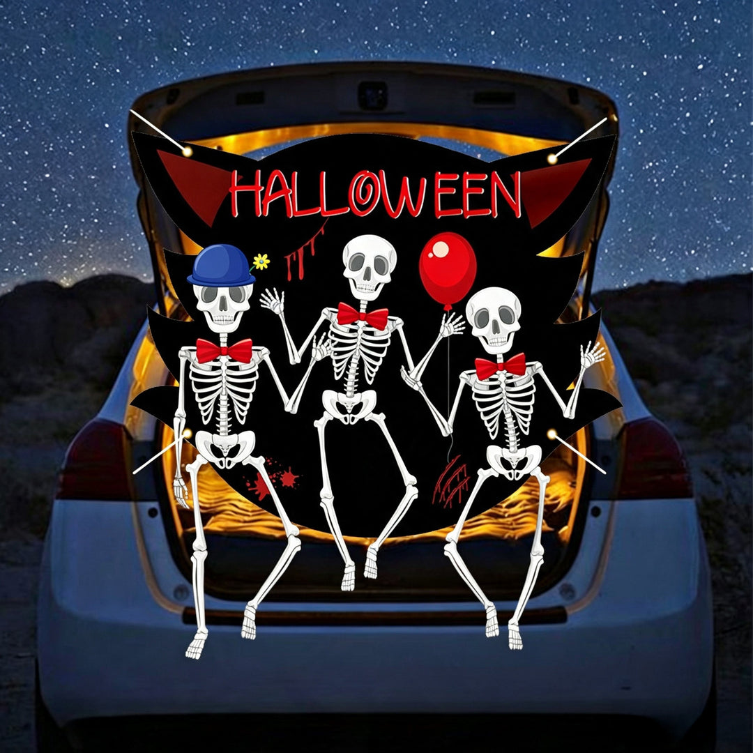 Large Halloween wall sticker vinyl with dancing skeletons and removable self-adhesive film