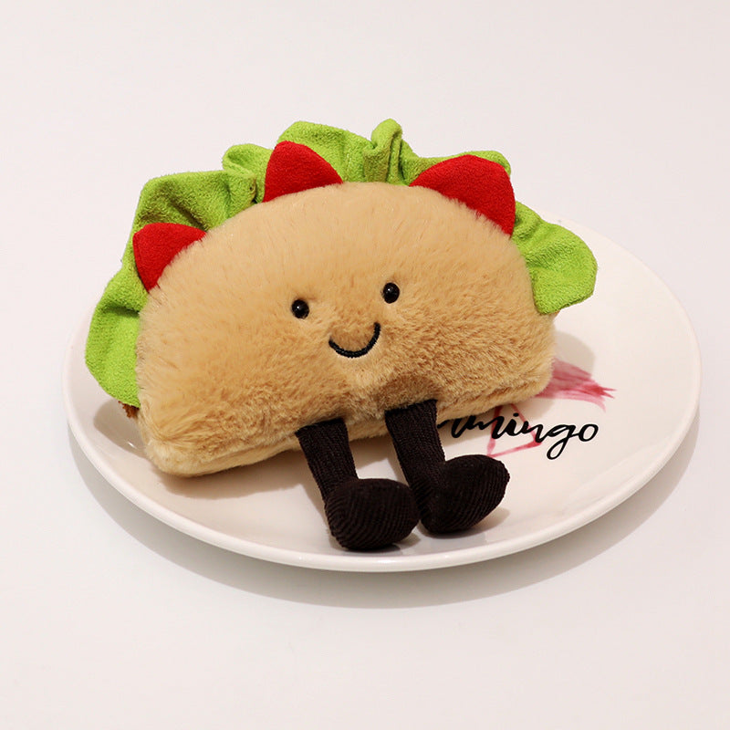 Plush Taco Character Sitting Toy with Dangling Corduroy Legs Stornfield