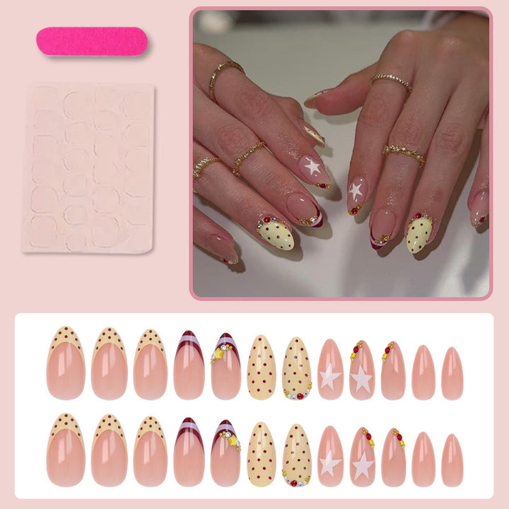 Acrylic Nail Set with Luxurious Accents and Creative Designs Stornfield