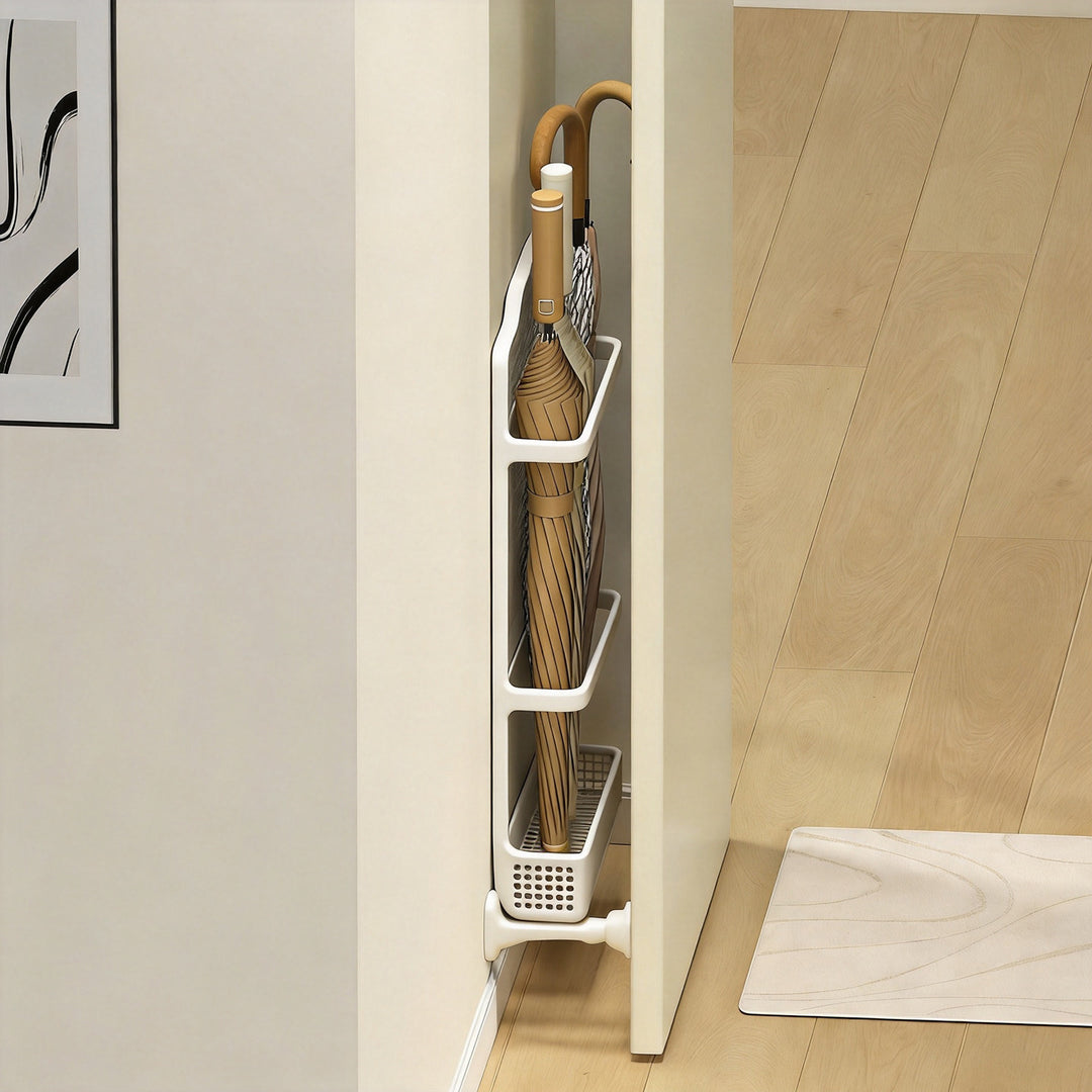 Narrow Slim Gap Vertical Umbrella and Cane Storage Rack