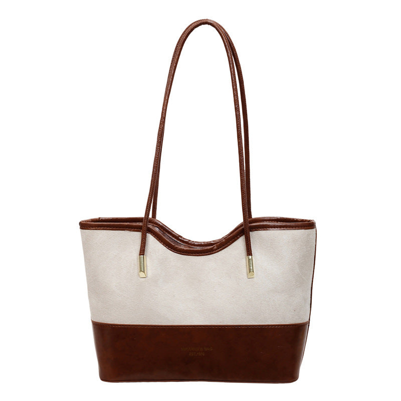 WoStylish Suede and Leather Shoulder Tote Bag Stornfield