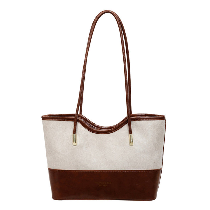 WoStylish Suede and Leather Shoulder Tote Bag Stornfield
