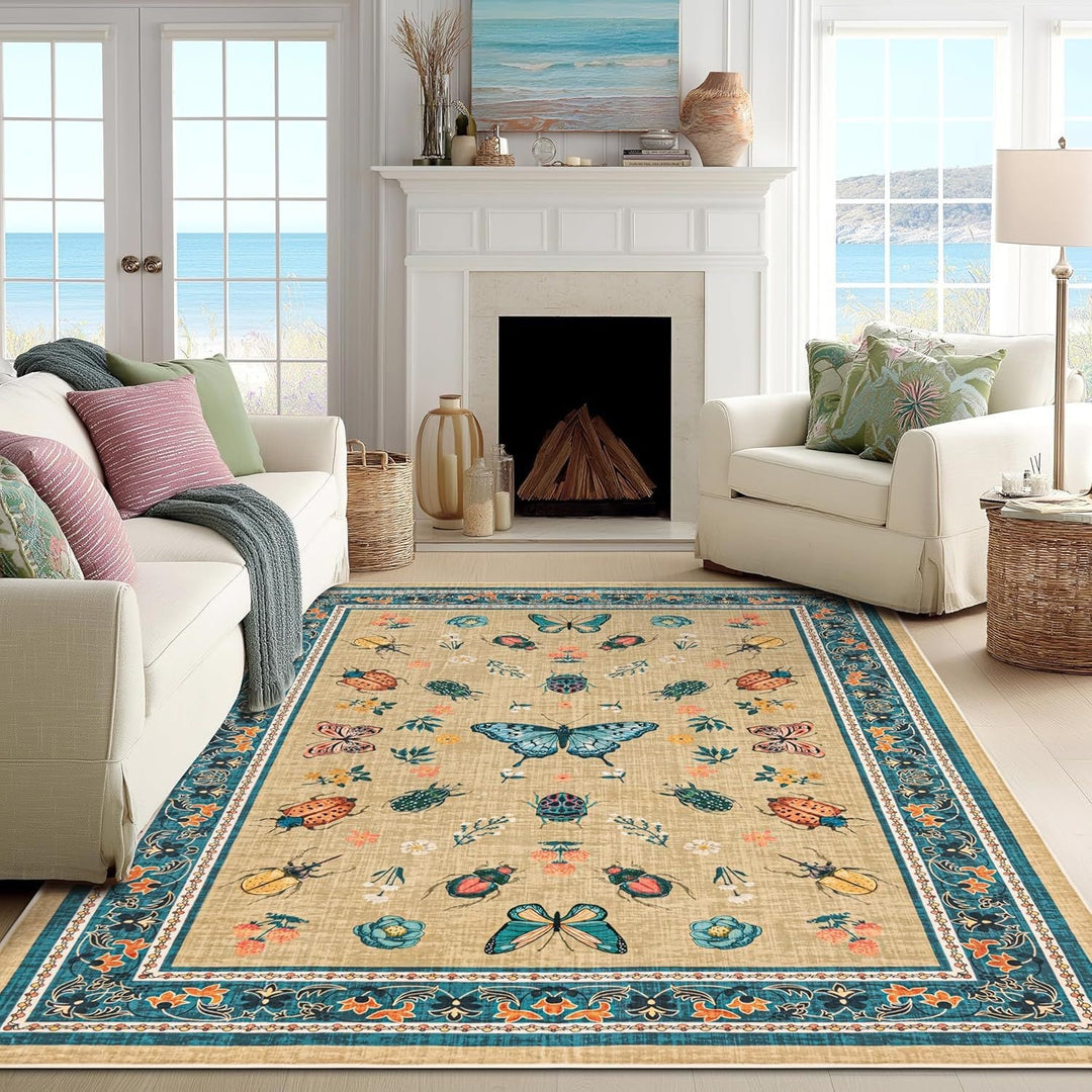 Decorative Floral Pattern Area Rug Stornfield