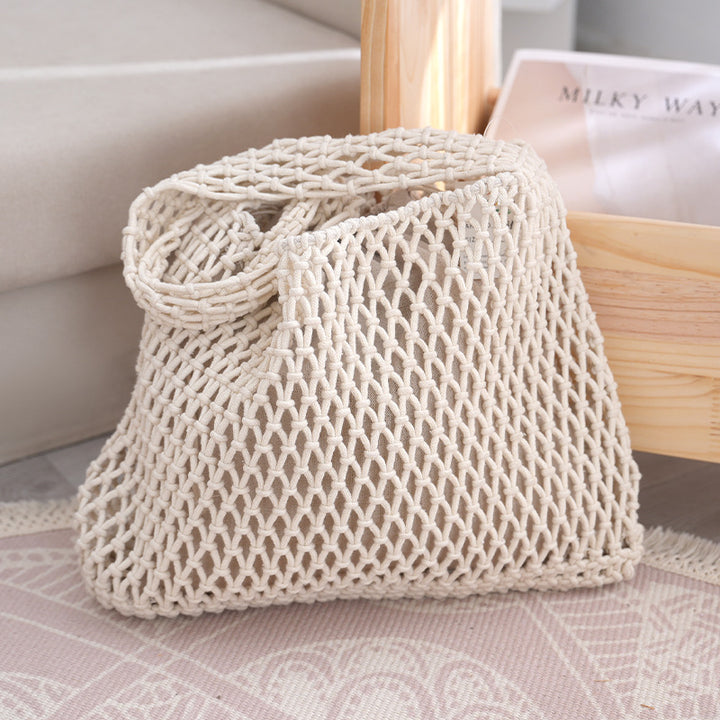 Handcrafted mesh bag made of natural material Stornfield
