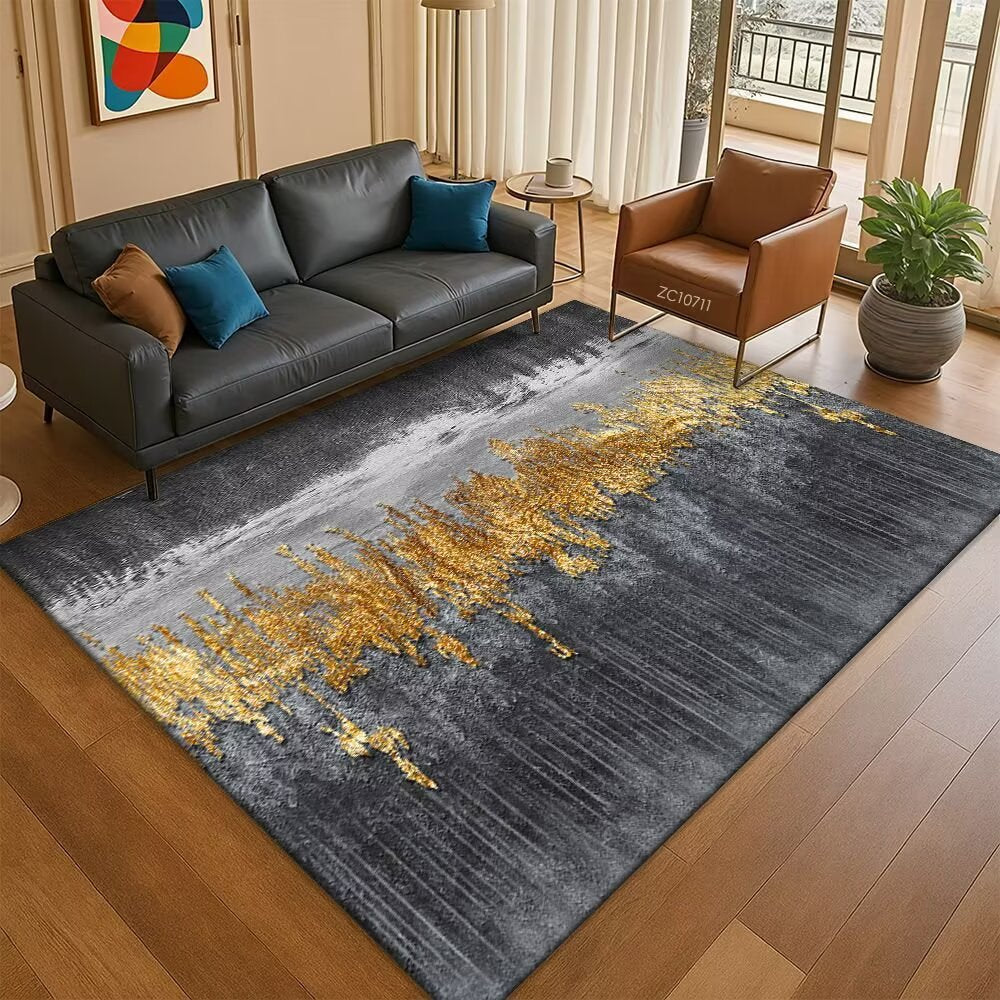 Leaf-Patterned Area Rug Stornfield