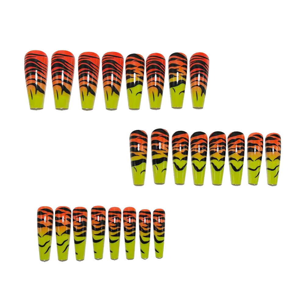 Fashionable Tiger Design Artificial Nails Stornfield