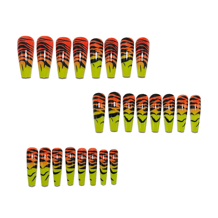 Fashionable Tiger Design Artificial Nails Stornfield