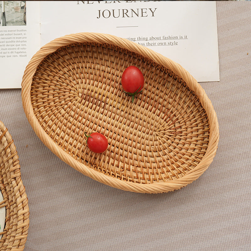 Women's oval decorative basket made of woven natural material Stornfield