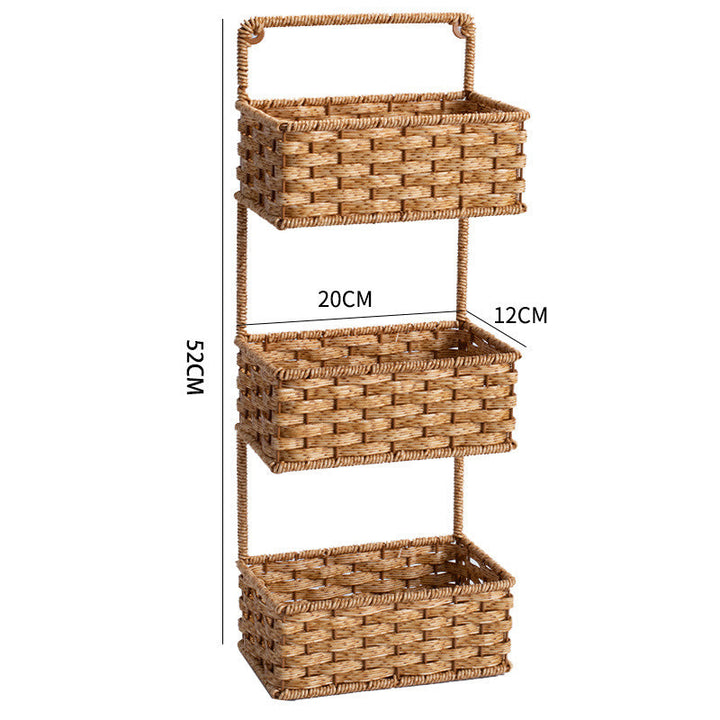 Double-Tiered Wicker Storage Basket Stornfield