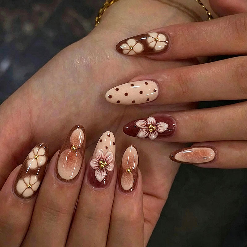 Vintage Floral Press-On Nail Set