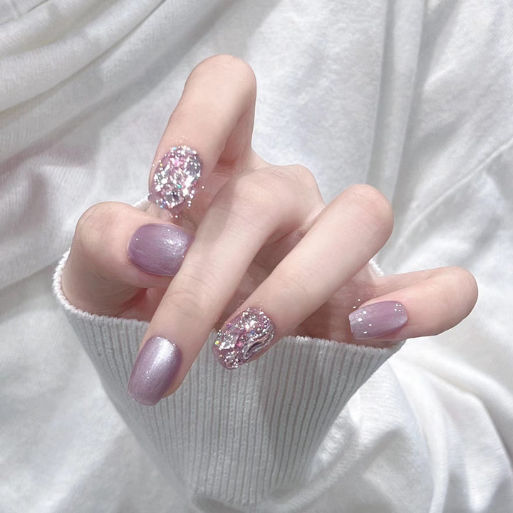Glittering Rhinestone-Embellished Press-On Nails Stornfield