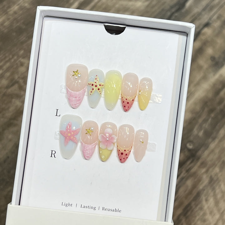 Summer-Inspired Press-On Nail Art Set Stornfield