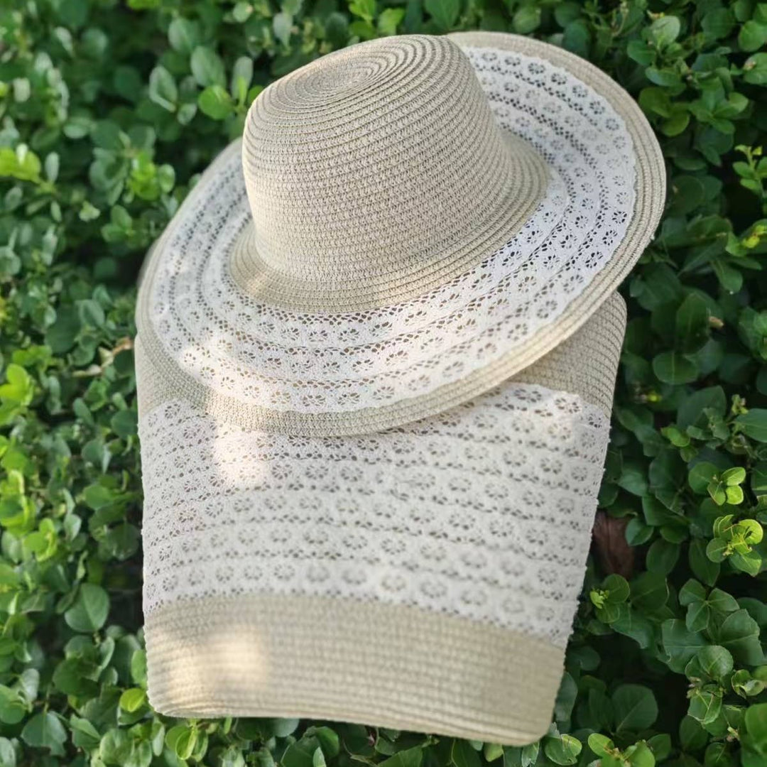 Sun hat with elegant crochet trim Stornfield